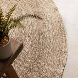 Rackhams Braided Jute Rug Round Rangpur Natural Grey Brown - Ø 200 cm - thumbnail 6
