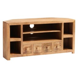 Rackhams Logan Light Mango Corner TV Unit - 110 cm - 55 cm - Wood - thumbnail 2
