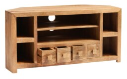 Rackhams Logan Light Mango Corner TV Unit - 110 cm - 55 cm - Wood - thumbnail 3