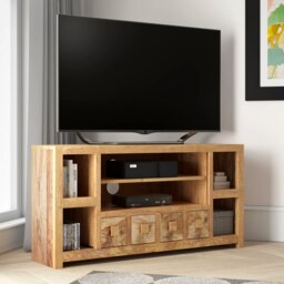 Rackhams Logan Light Mango Corner TV Unit - 110 cm - 55 cm - Wood