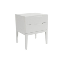 Rackhams Orchid White Oak Wood 2 Drawer Bedside Table by Twenty10 Designs - White