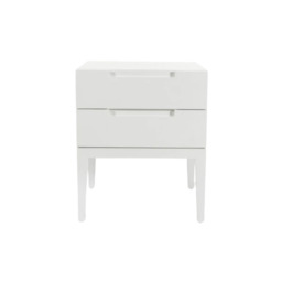 Rackhams Orchid White Oak Wood 2 Drawer Bedside Table by Twenty10 Designs - White - thumbnail 2