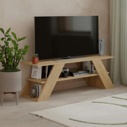 "Rackhams Farfalla Modern TV Unit Multimedia Centre TVs Up to 48"" 120cm - Sandstone" - thumbnail 5