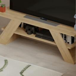 "Rackhams Farfalla Modern TV Unit Multimedia Centre TVs Up to 48"" 120cm - Sandstone" - thumbnail 6