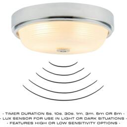 Rackhams Sensor IP44 Bathroom Ceiling Light in Chrome with Multi Functions - thumbnail 3
