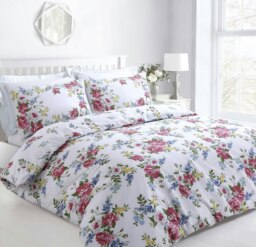 Rackhams Vintage Floral Printed Cotton Blend Duvet Cover and Pillowcase Set - Multi - Super King - thumbnail 1