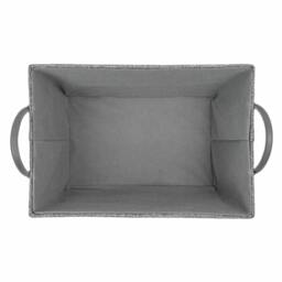 Rackhams Chroma Rectangular Fabric Storage Baskets with Handles for Home Organisation, Grey - thumbnail 4