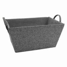 Rackhams Chroma Rectangular Fabric Storage Baskets with Handles for Home Organisation, Grey - thumbnail 3