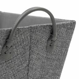 Rackhams Chroma Rectangular Fabric Storage Baskets with Handles for Home Organisation, Grey - thumbnail 5