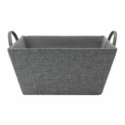 Rackhams Chroma Rectangular Fabric Storage Baskets with Handles for Home Organisation, Grey - thumbnail 2