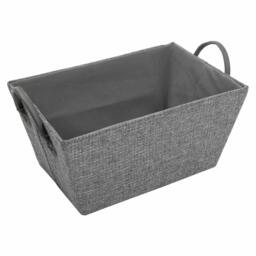Rackhams Chroma Rectangular Fabric Storage Baskets with Handles for Home Organisation, Grey - thumbnail 1