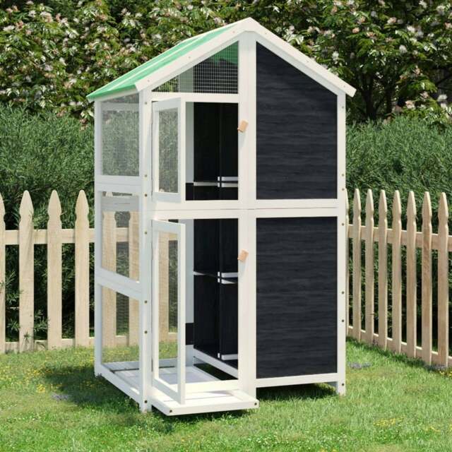 Rackhams Bird House Grey 97x81x152 cm Solid Wood Pine