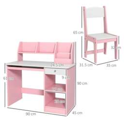 Rackhams ZONEKIZ Two-Piece Kids Desk and Chair Set with Storage, for Ages 5-8 Years - Pink - thumbnail 3
