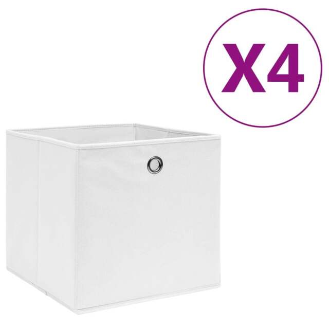 Rackhams Storage Boxes 4 pcs Non-woven Fabric 28x28x28 cm White