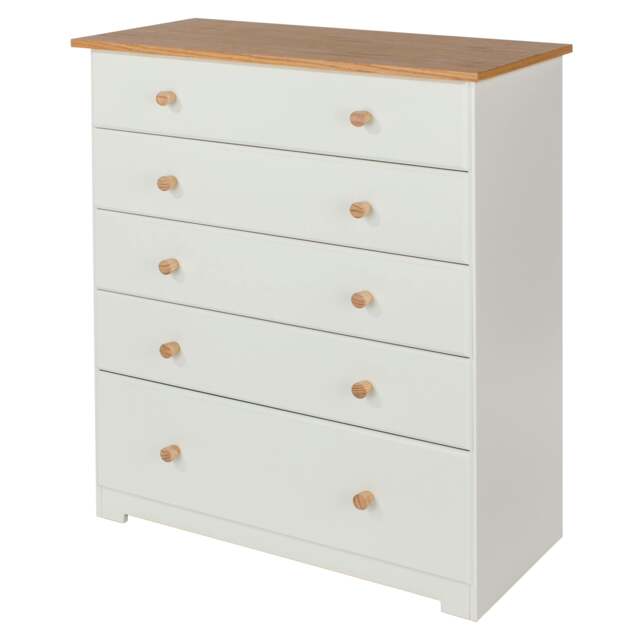 Rackhams Colorado 5-Drawer Chest of Drawers - soft white - image 1