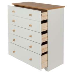 Rackhams Colorado 5-Drawer Chest of Drawers - soft white - thumbnail 3