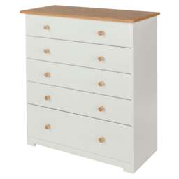 Rackhams Colorado 5-Drawer Chest of Drawers - soft white - thumbnail 1