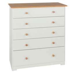 Rackhams Colorado 5-Drawer Chest of Drawers - soft white - thumbnail 2