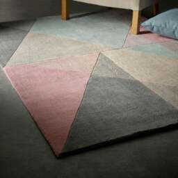 Rackhams Trio Multi Pastel Geometric Rug - 80X150 cm - thumbnail 3
