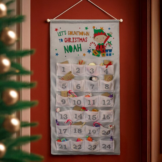 Rackhams Personalised Christmas Elf Advent Calendar - grey - image 1