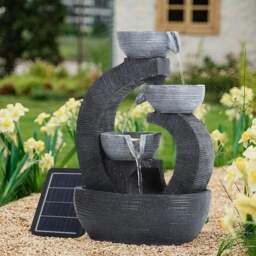 Rackhams Outdoor Solar-Powered Water Fountain Outdoor Decor - thumbnail 1