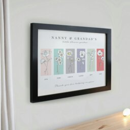 Rackhams Personalised Birth Flower Family of 6 Black Framed Print - thumbnail 2