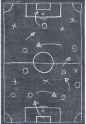 Rackhams Adventures Kids Game Plan Dark Grey Rug - 120X170 cm - thumbnail 1