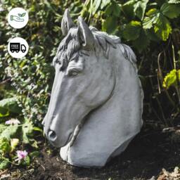 Rackhams Stallion Horse Head Concrete Garden Ornament - thumbnail 2