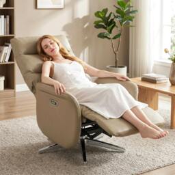 Rackhams Recliner Armchair, Swivel Recliner with Type C+USB - Dark Grey - thumbnail 2