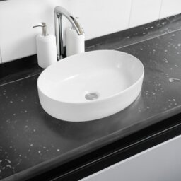 Rackhams 7853 Ceramic Vert Oval Countertop Basin - White - Ceramic - One Size - thumbnail 1