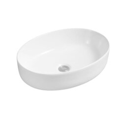 Rackhams 7853 Ceramic Vert Oval Countertop Basin - White - Ceramic - One Size - thumbnail 2