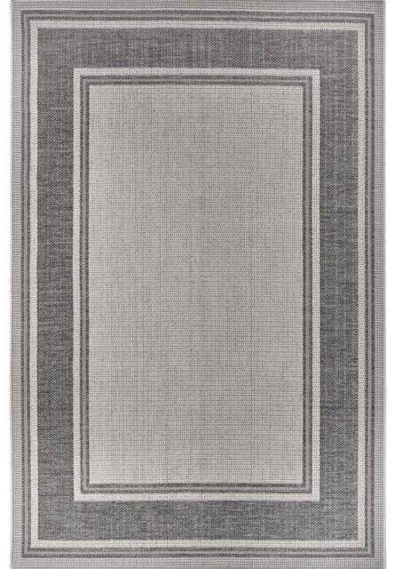 Rackhams Indoor & Outdoor Tribal Bordered Rug – Grey - 76X150 cm - image 1