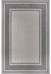Rackhams Indoor & Outdoor Tribal Bordered Rug – Grey - 76X150 cm