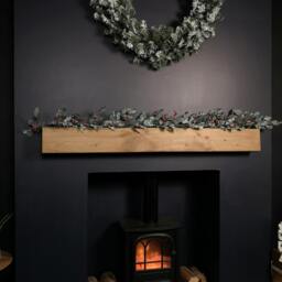 Rackhams 1.8m Frosted Green Holly Leaf & Berry Glitter Garland Christmas Decoration - thumbnail 1
