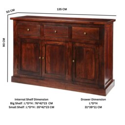 Rackhams Jinita Dark Wood Large Sideboard - Wood - 1 - thumbnail 4