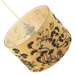 Rackhams Contemporary Multi Coloured Floral Bamboo Round Pendant Lamp Shade - thumbnail 4