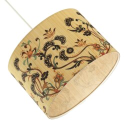 Rackhams Contemporary Multi Coloured Floral Bamboo Round Pendant Lamp Shade - thumbnail 5