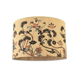 Rackhams Contemporary Multi Coloured Floral Bamboo Round Pendant Lamp Shade - thumbnail 2