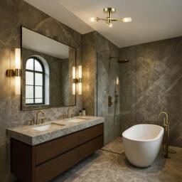Rackhams Sensor Bathroom Ceiling Light in Antique Brass with Multi Functions - thumbnail 6