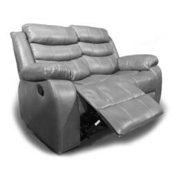 Rackhams Venlo Leather Reclining 2 Seater Sofa - Grey - thumbnail 1