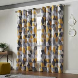Rackhams Mal Room Darkening Ring Top Curtains - Grey - 229cm width x 229cm drop - thumbnail 5