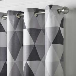 Rackhams Mal Room Darkening Ring Top Curtains - Grey - 229cm width x 229cm drop - thumbnail 4