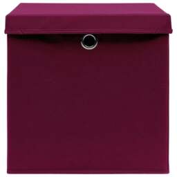 Rackhams Storage Boxes with Covers 10 pcs 28x28x28 cm Dark Red - thumbnail 4