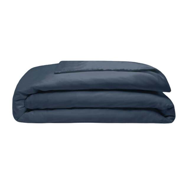 Rackhams 200 Thread Count Egyptian Blend Duvet Cover - Navy - Single - Navy - 100% Cotton - image 1