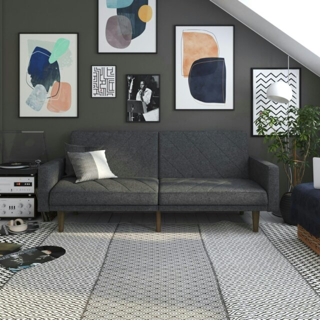 Rackhams Paxson Clic Clac Sofa Bed in Grey Fabric - Grey - image 1