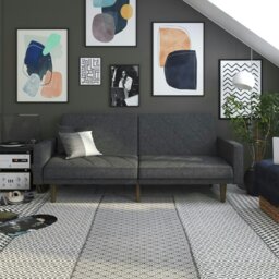 Rackhams Paxson Clic Clac Sofa Bed in Grey Fabric - Grey - thumbnail 1