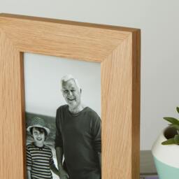 "Rackhams Personalised Solid Oak Hinged Double Picture Frame - For 6x4"" or 7x5"" Photos - For 7""x5"" photos - Engraved + Prints" - thumbnail 4