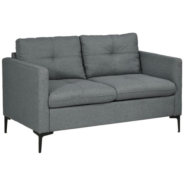 Rackhams Two-Seater Sofa, with Steel Legs - Grey - image 1