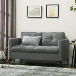 Rackhams Two-Seater Sofa, with Steel Legs - Grey - thumbnail 2