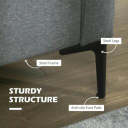 Rackhams Two-Seater Sofa, with Steel Legs - Grey - thumbnail 6